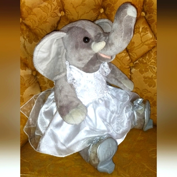 Build A Bear Workshop Grey Elephant in Wedding Dress Plush 12" BABW - Picture 1 of 6